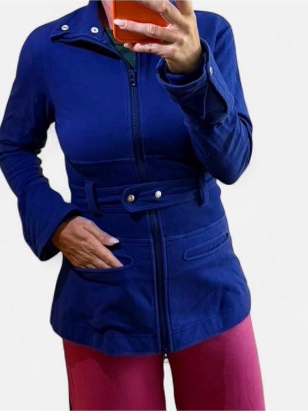 Lululemon Blue Zip-Belt Jacket